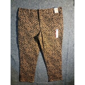 Terra‎ & Sky Core Straight High Rise Leg Demin Leopard Size 20W